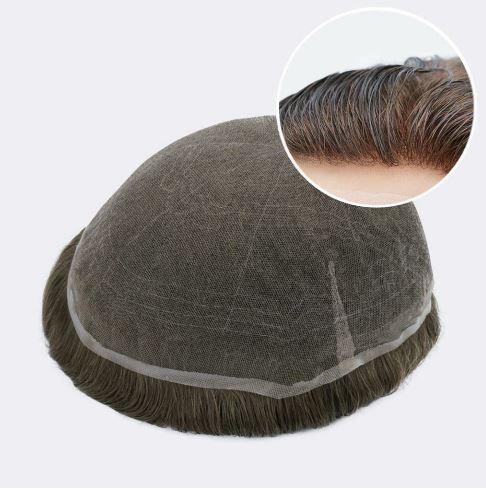 Prótesis capilar Lace suizo con nudos decolorados